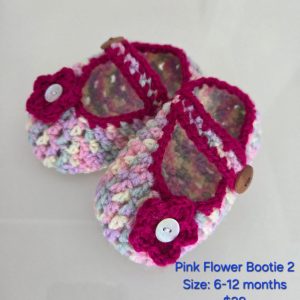Pink Flower Bootie 2